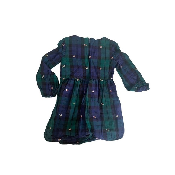 Gap Sarah Jessica Parker SJP Plaid Embroidered Dress Girls Size XS 4/5 Tartan - Picture 3 of 4